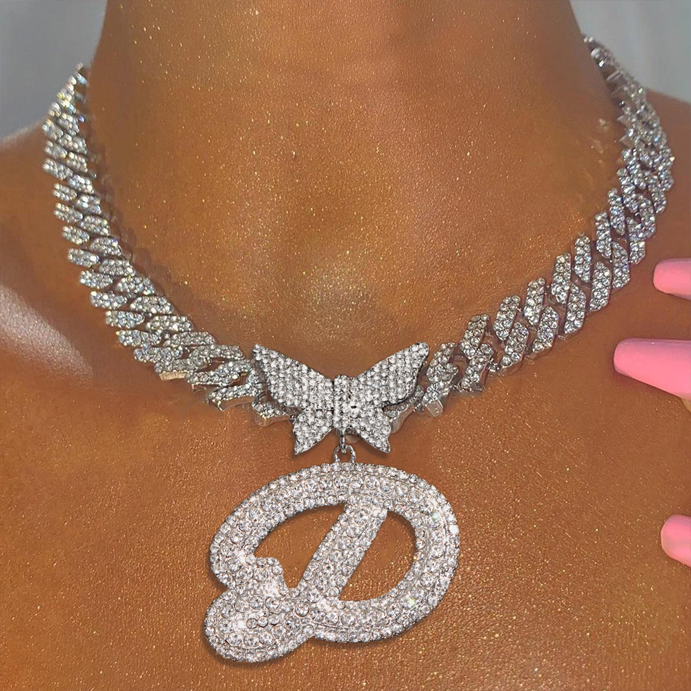 Event Z - A-Z Initial Necklace for Women, Butterfly