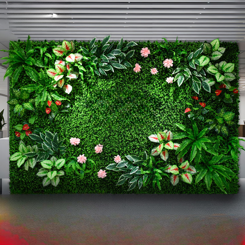 Flower Wall Panel - Simulated Three-dimensional Plant Wall Bionic Green