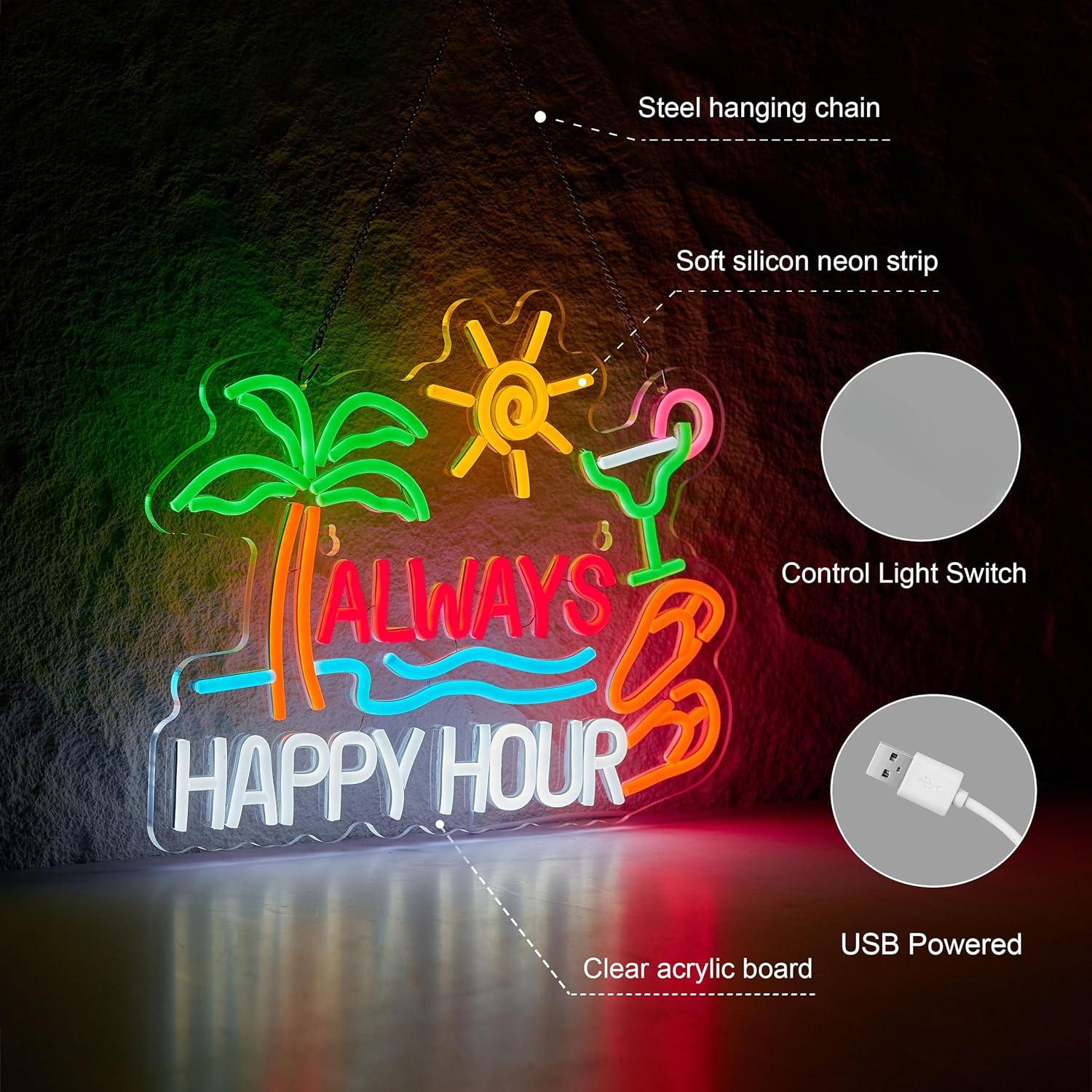 Always Happy Hour Beer Bar Neo - Neon Sign Party ulasan dan harga