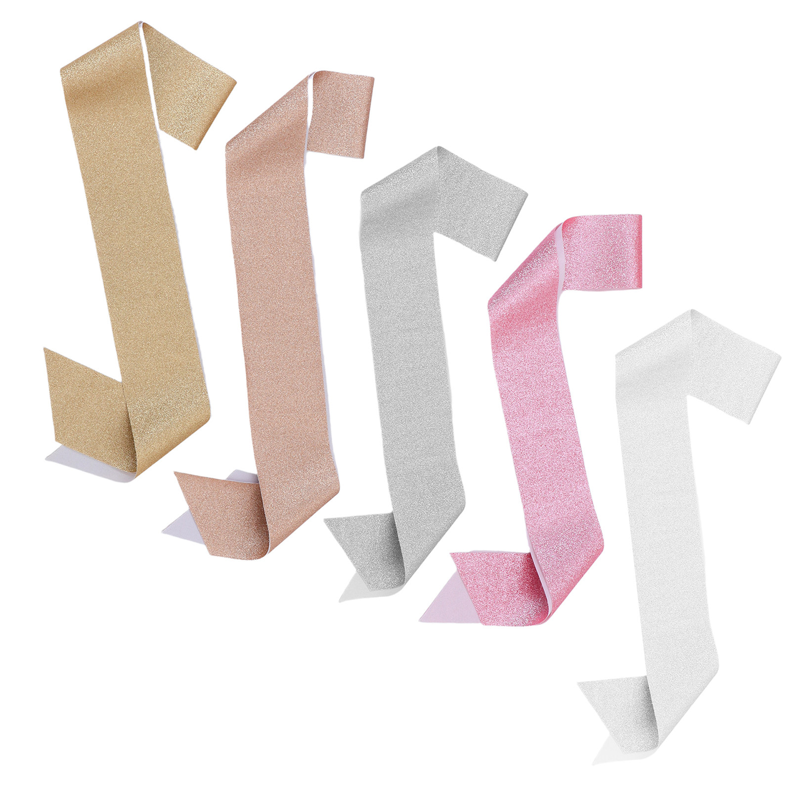 5Pcs Gold Glitter Sash Blank D - Birthday Sash Glitter ulasan dan harga
