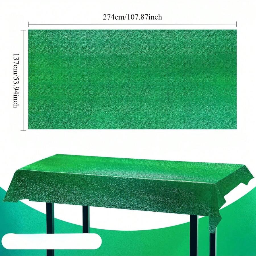1 Pc Green Holographic Tablecl - Table Cloth Disposable ulasan dan harga