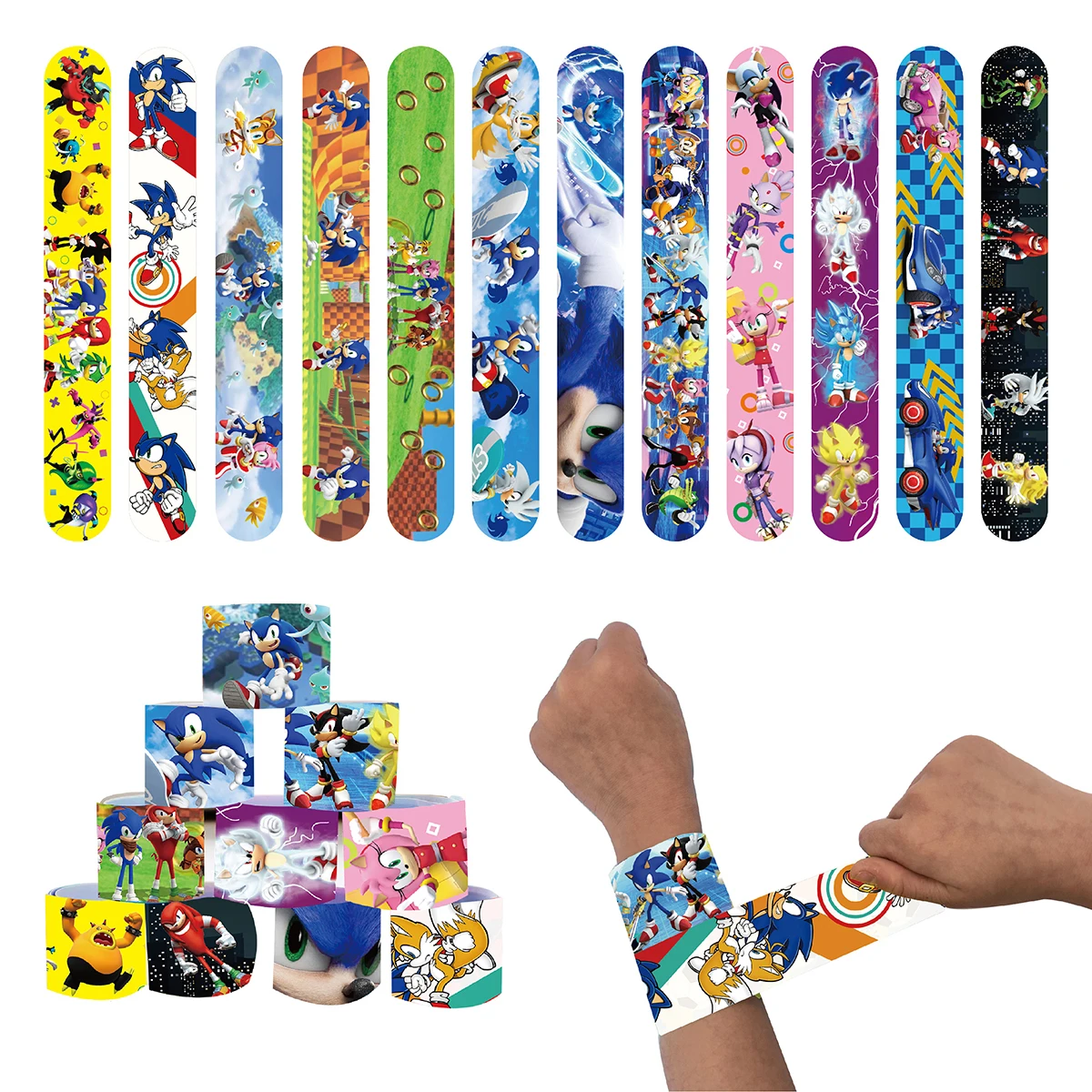 12/24/36pcs Sonic Slap Bracele - Party Favor Bag ulasan dan harga