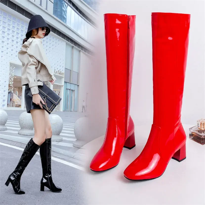 Red White Patent Leather Women - Eve Party ulasan dan harga