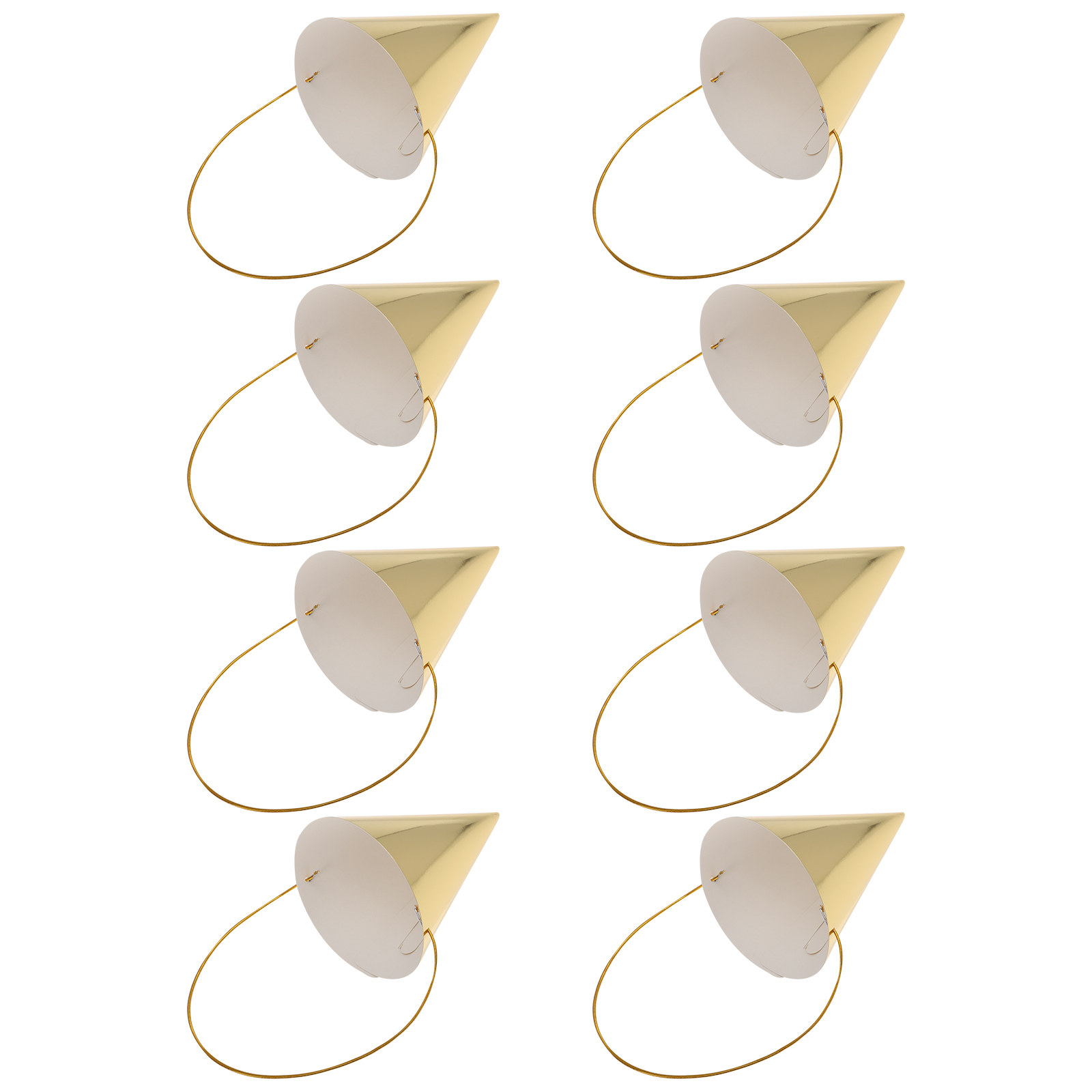 8Pcs Birthday Hats Gold Cone P - Party Hat Cone ulasan dan harga