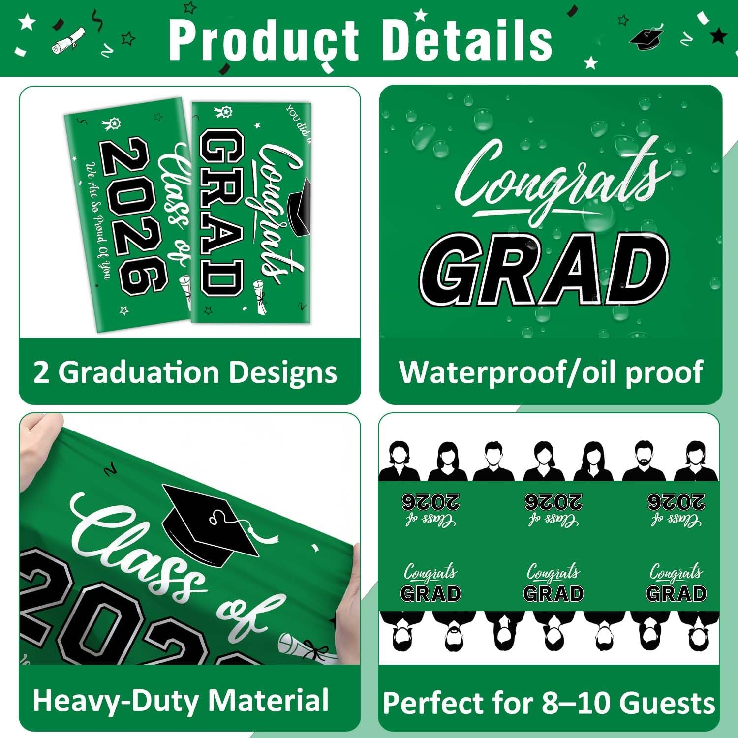 Graduation Decorations 2026, C - Table Cloth Disposable ulasan dan harga