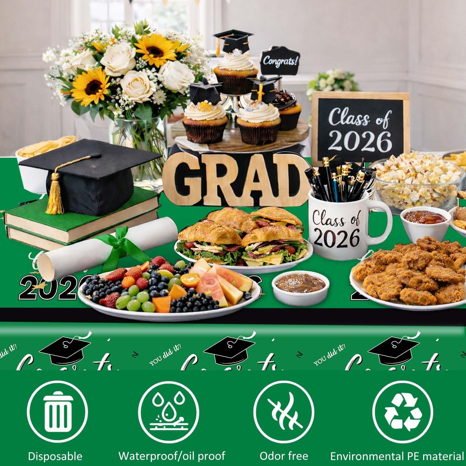 Graduation Decorations 2026, C - Table Cloth Disposable ulasan dan harga