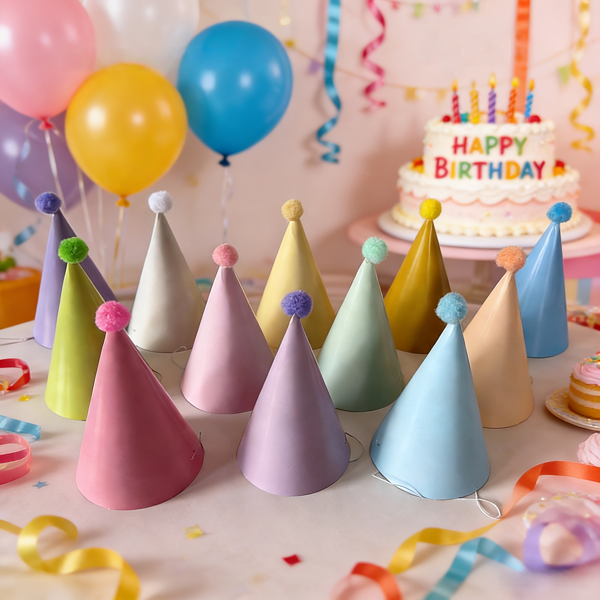 5/10 colorful birthday party h - Party Hat Cone ulasan dan harga