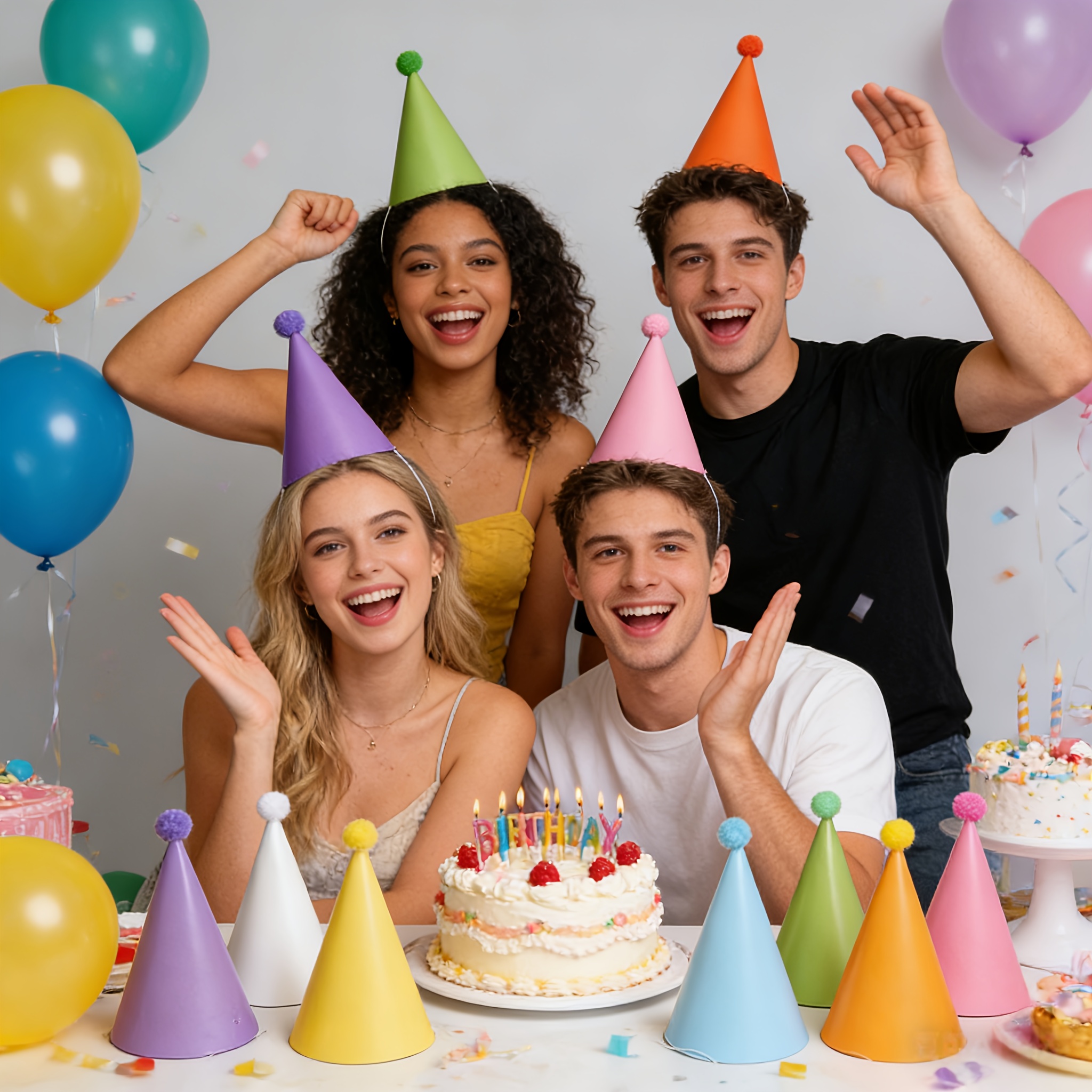 5/10 colorful birthday party h - Party Hat Cone ulasan dan harga
