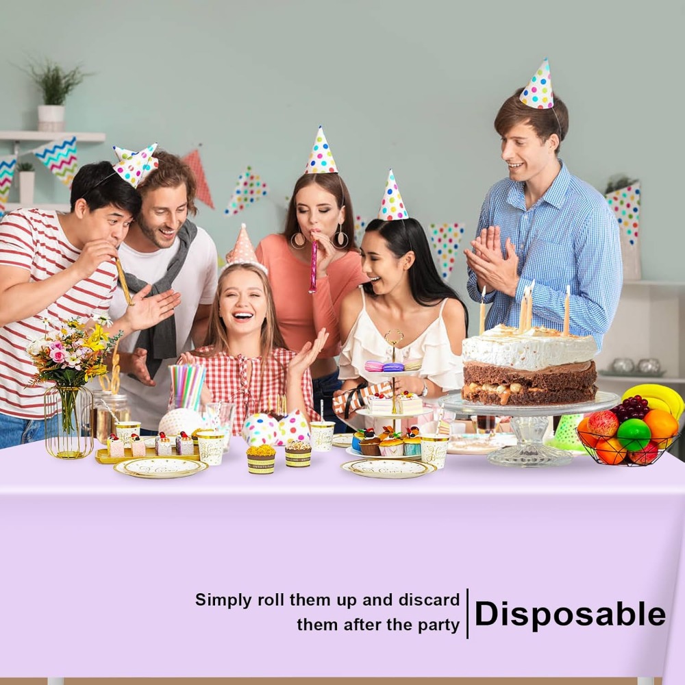 Light Purple Disposable Tablec - Table Cloth Disposable ulasan dan harga