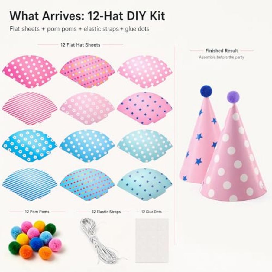 Beurio Pastel Party Hats for a - Party Hat Cone ulasan dan harga