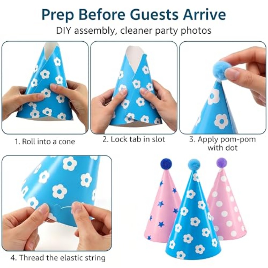 Beurio Pastel Party Hats for a - Party Hat Cone ulasan dan harga